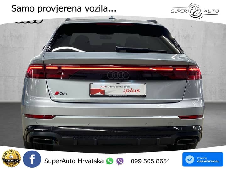 Audi Q8 55 TFSI quattro Aut. 340 KS, PANO+ZRAČ+360+GR SJED+ACC+KEY+HEAD+LANE