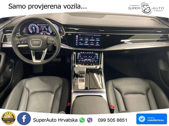 Audi Q8 55 TFSI quattro Aut. 340 KS, PANO+ZRAČ+360+GR SJED+ACC+KEY+HEAD+LANE