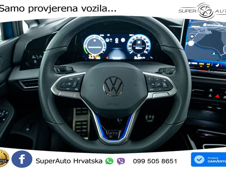 VW Golf 8 GTE 1.5 DSG 272 KS, MATRIX+ACC+GR SJED+360+VIRT