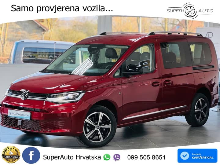 VW Caddy Maxi 1.5 TSI DSG Style 116 KS, RAMPA+LED+KAM+GR SJED+VIRT+ASIST