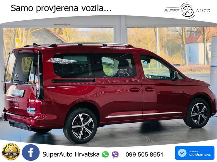 VW Caddy Maxi 1.5 TSI DSG Style 116 KS, RAMPA+LED+KAM+GR SJED+VIRT+ASIST