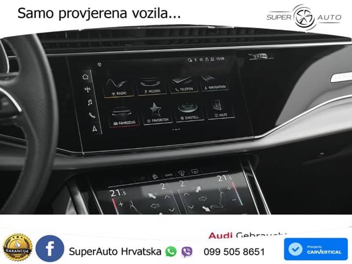 Audi Q8 55 TFSIe quattro Aut. S line 381 KS, ZRAČNI+LED+KAM+GR SJED+HEAD+VIRT
