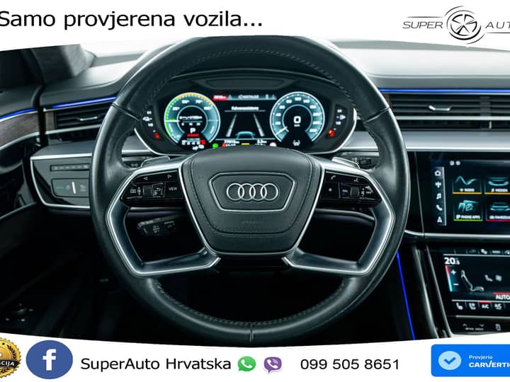 Audi A8 60 TFSIe quattro tiptronic 449 KS, ZRAČNI+MATRIX+ACC+4xGR SJED+360+B&O