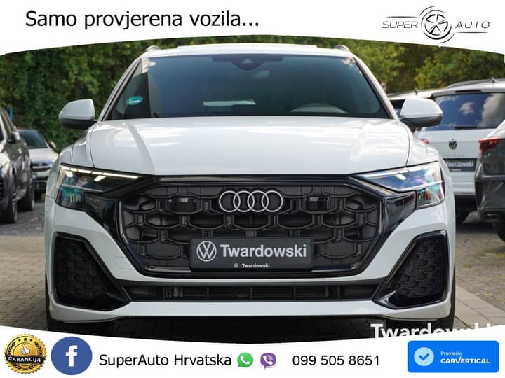 Audi Q8 50 TDI quattro Aut. S line 286 KS, ZRAČNI+PANO+KAM+GR SJED+KEY+VIRT+LANE