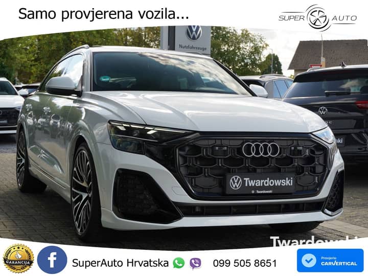 Audi Q8 50 TDI quattro Aut. S line 286 KS, ZRAČNI+PANO+KAM+GR SJED+KEY+VIRT+LANE