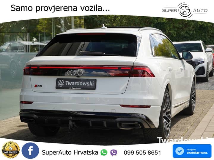 Audi Q8 50 TDI quattro Aut. S line 286 KS, ZRAČNI+PANO+KAM+GR SJED+KEY+VIRT+LANE