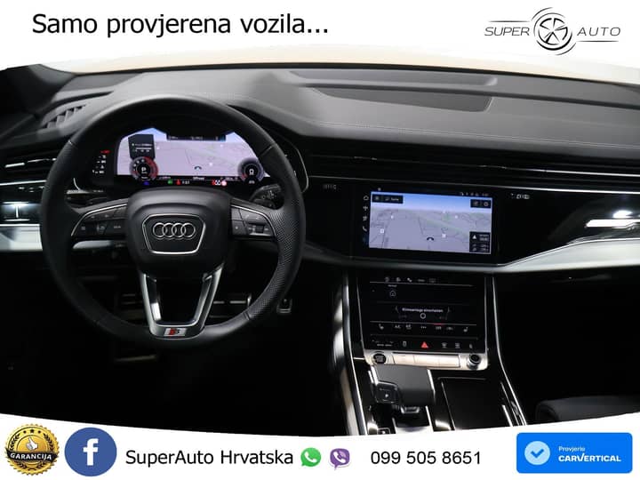 Audi Q8 55 TFSI quattro Aut. S line 340 KS, ZRAČNI+LED+KAM+GR SJED+PANO+VIRT