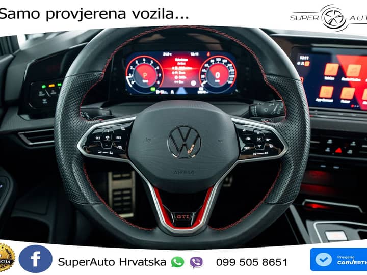 VW Golf 8 GTI 2.0 TSI DSG 245 KS, LED+ACC+GR SJED+KAM+VIRT+PDC
