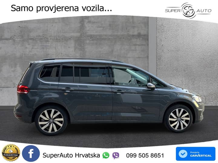 VW Touran 2.0 TDI DSG Highline 150 KS, LED+ACC+PANO+GR SJED+KAM+PARK
