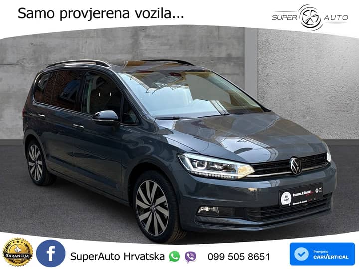 VW Touran 2.0 TDI DSG Highline 150 KS, LED+ACC+PANO+GR SJED+KAM+PARK