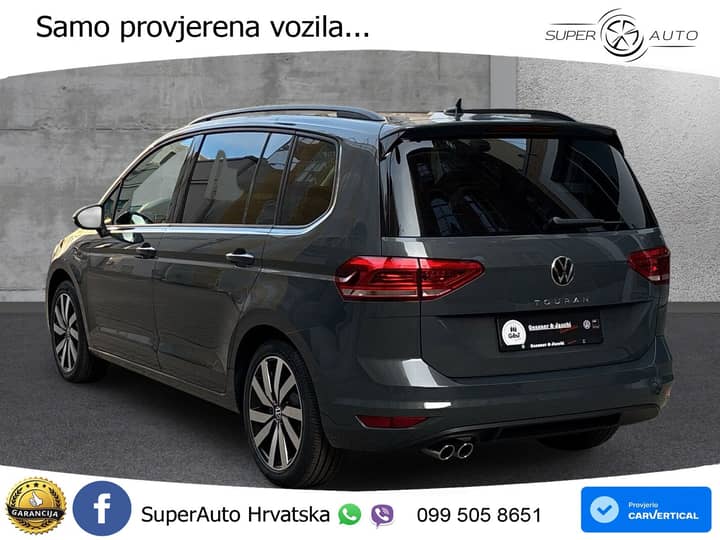 VW Touran 2.0 TDI DSG Highline 150 KS, LED+ACC+PANO+GR SJED+KAM+PARK
