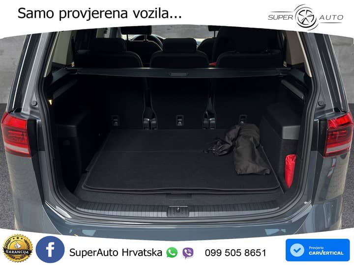 VW Touran 2.0 TDI DSG Highline 150 KS, LED+ACC+PANO+GR SJED+KAM+PARK