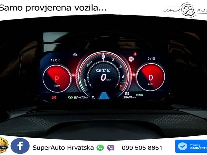VW Golf 8 GTE 1.4 TSI DSG 245 KS, MATRIX+ACC+KAM+PDC+VIRT+ASIST
