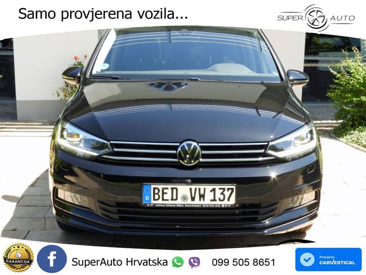 VW Touran 2.0 TDI DSG Comfortline 150 KS, LED+ACC+VIRT+GR SJED+KAM+PARK+MASAŽA