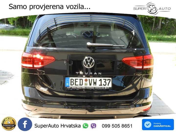VW Touran 2.0 TDI DSG Comfortline 150 KS, LED+ACC+VIRT+GR SJED+KAM+PARK+MASAŽA