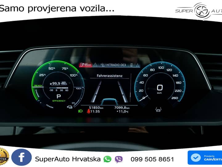 Audi e-tron 50 71 kWh quattro 313 KS, ZRAČNI+LED+ACC+GR SJED+PANO+KAM