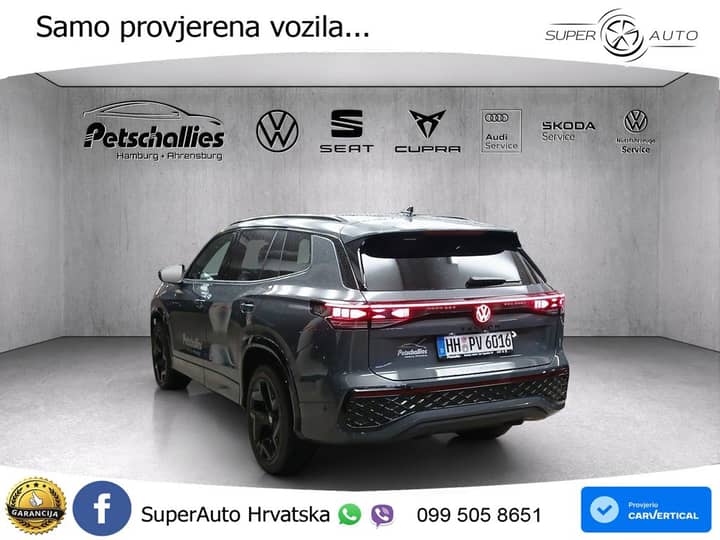 VW Tayron 2.0 TSI 4M DSG R-Line 204 KS, ACC+PANO+360+HEAD+VIRT+MASAŽA