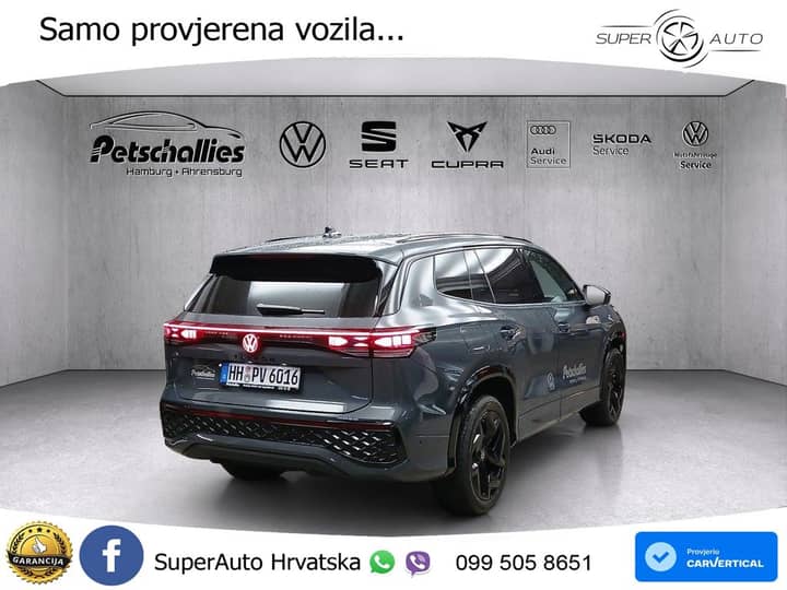 VW Tayron 2.0 TSI 4M DSG R-Line 204 KS, ACC+PANO+360+HEAD+VIRT+MASAŽA