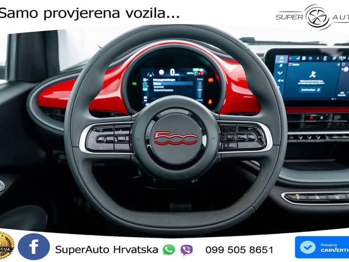 Fiat 500e 42 kWh Cabrio 118 KS, KAM+GR SJED+VIRT+NAVI