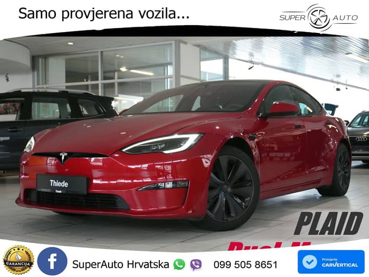 Tesla Model S Plaid 1020 KS, PANO+ZRAČNI+KAM+GR SJED+ACC+KEY+LANE