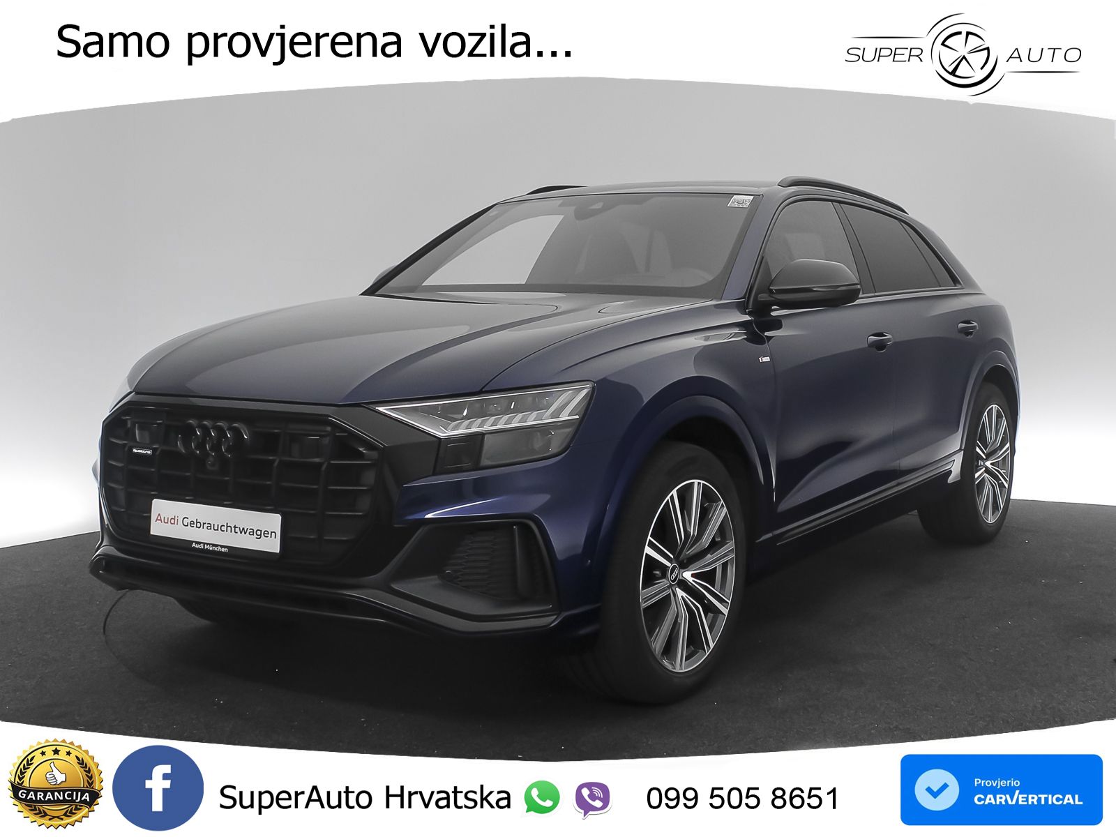 Audi Q8 50 TDI V6 quattro tiptronic S Line 286 KS, ZRAČNI+ACC+4xGR SJED+360+PDC