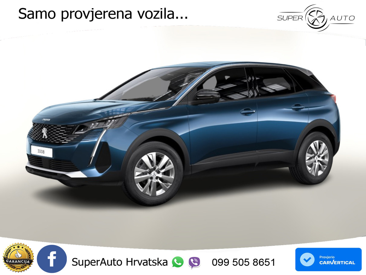 NOVO Peugeot 3008 1.2 PT EAT8 Active Pack 131 KS, LED+GR SJED+KAM+TEM