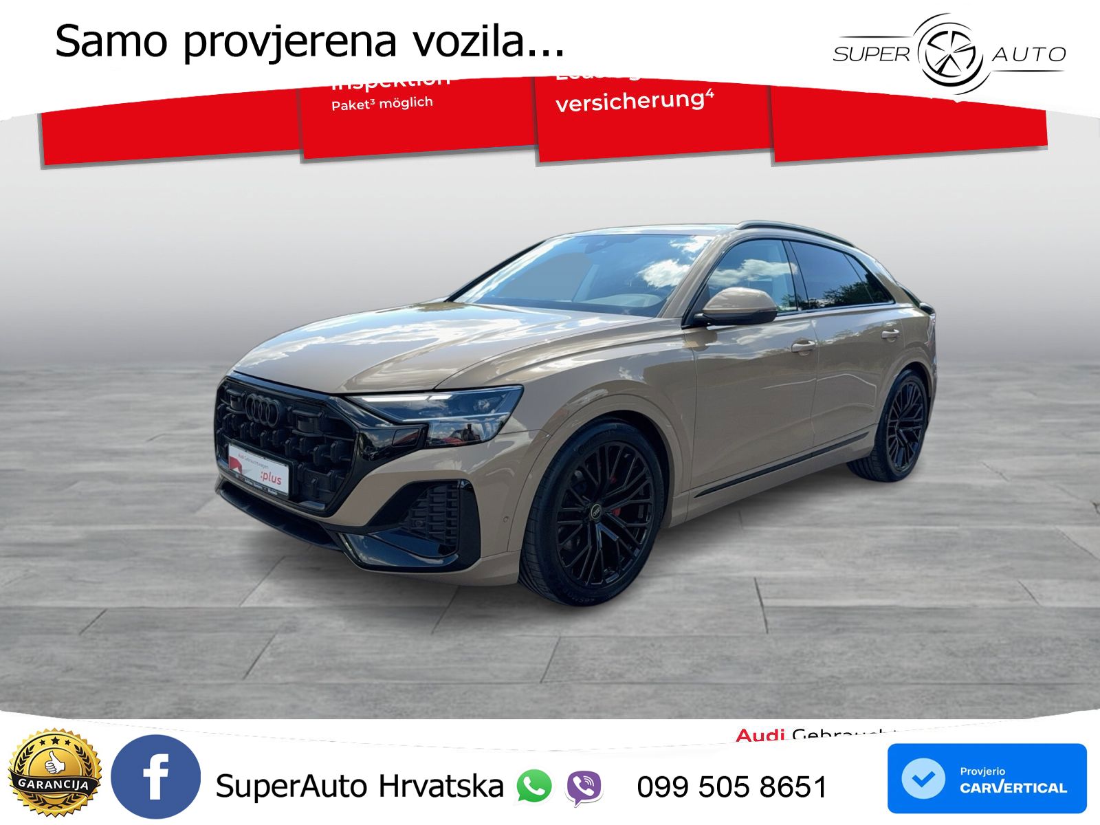 Audi Q8 50 TDI quattro Aut. 286 KS, ZRAČ+KAM+KEY+GR SJED+VIRT+LANE