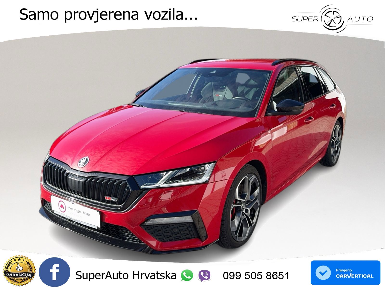 Škoda Octavia Combi RS 2.0 TSI Aut. 245 KS, ACC+LED+KAM+GR SJED+HEAD